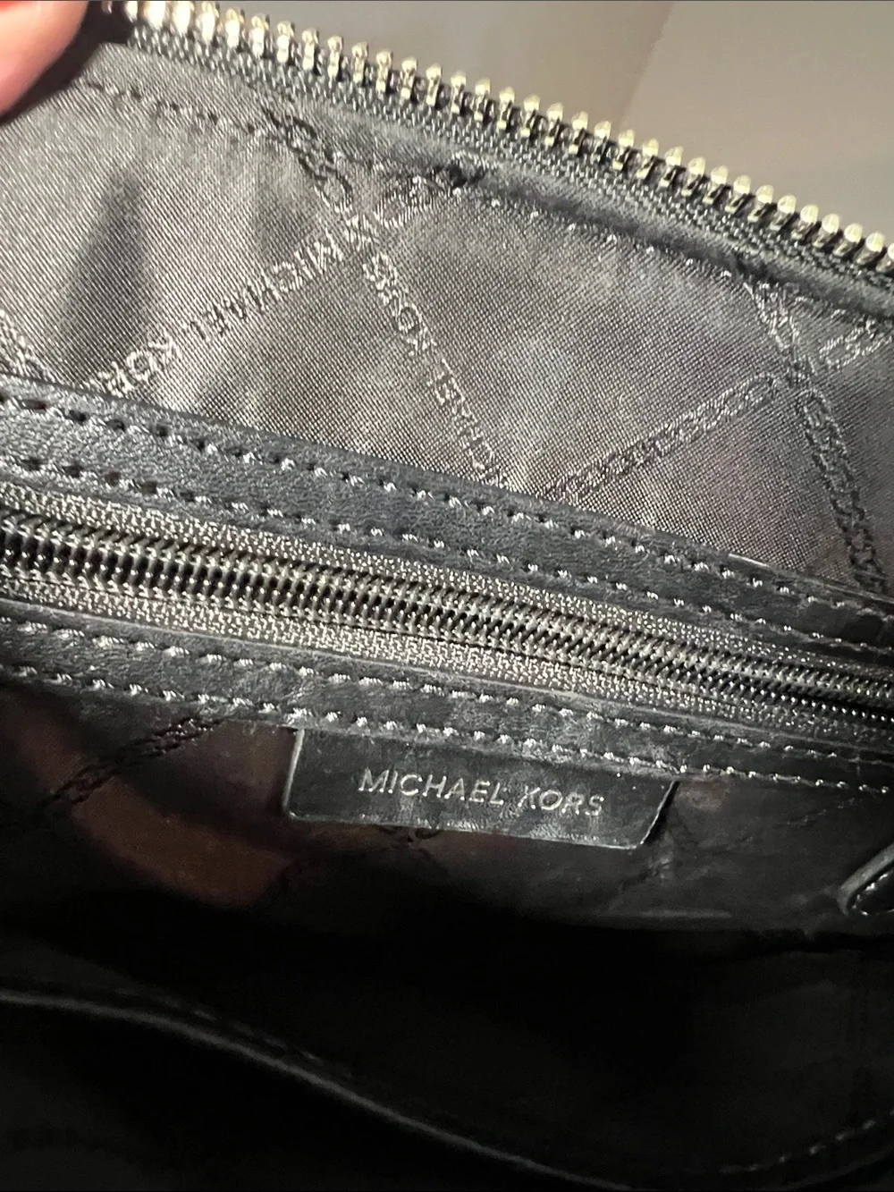 Michael Kors Black Pebbled Leather Satchel with Adjustable Crossbody Strap